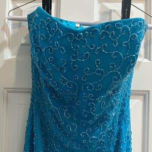 Strapless Blue Dress